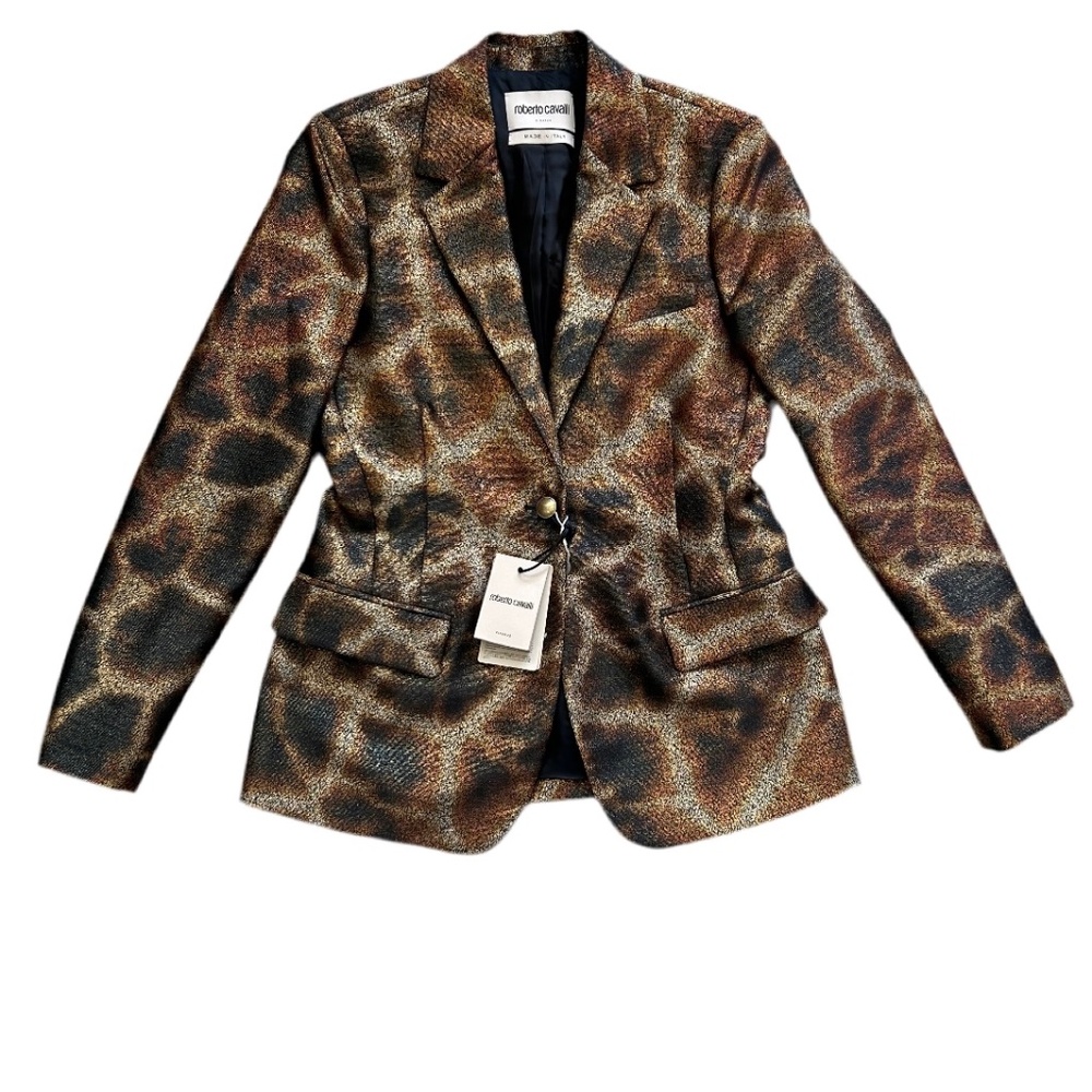 Roberto Cavalli Animal Print Blazer NWT - Picture 2 of 5